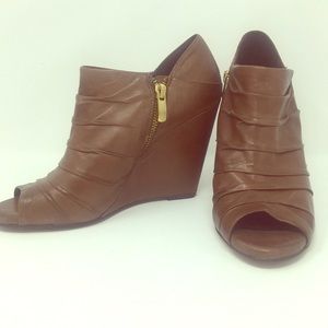 Vince Camuto  Brown Leather Wedge